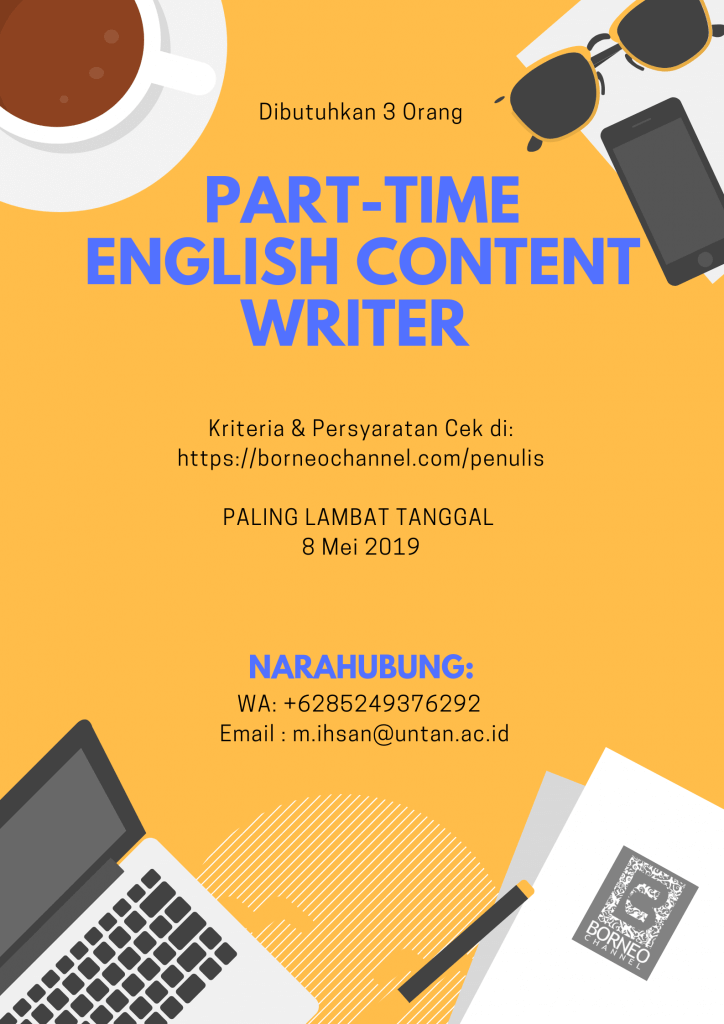 Lowongan Part-Time English Content Writer - Borneo Channel